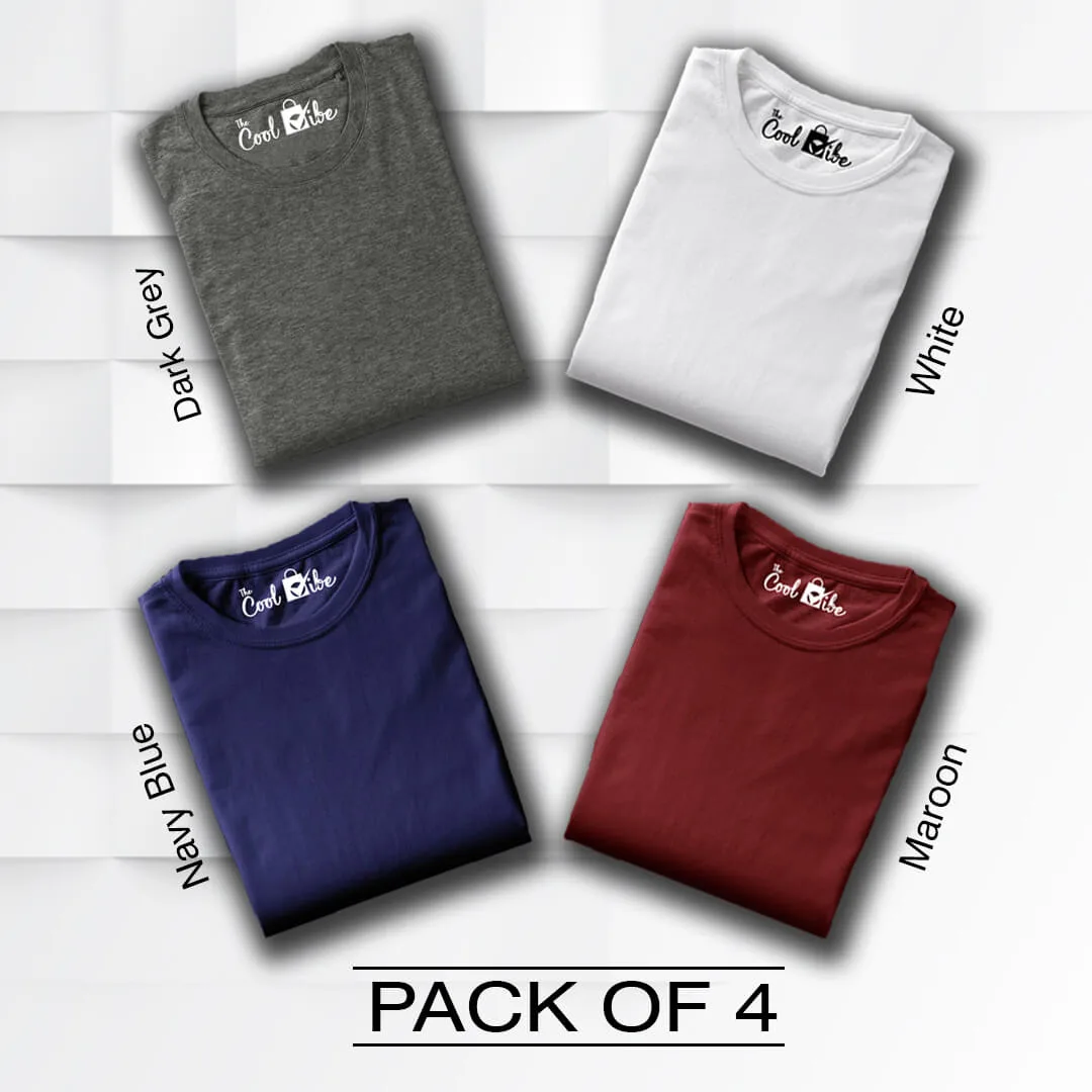 QUALITY PLAIN T-SHIRT COMBOS- PACK OF 4|100% COTTON| Small- 4XL - Image 2