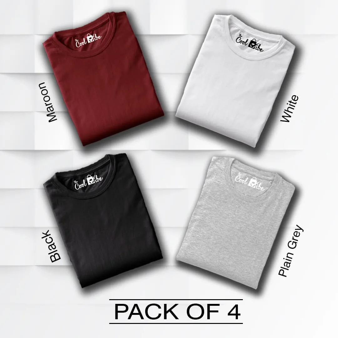 MAKE YOUR OWN COMBO OF 4 TSHIRTS| 100% COTTON| BIOWASHED
