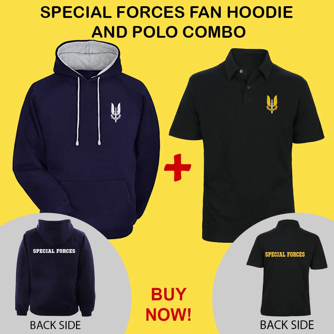 Pack of 2- Special Forces Fan Hoodie & Polo T-Shirt