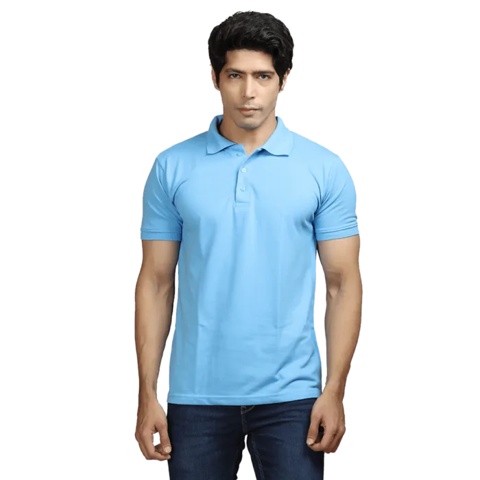 Solid Polo T-Shirt- Sky Blue