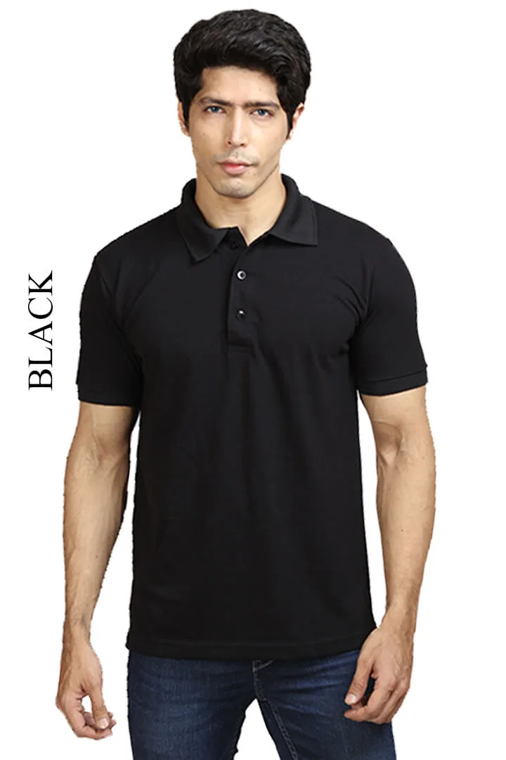 Black Solid Polo T-Shirt