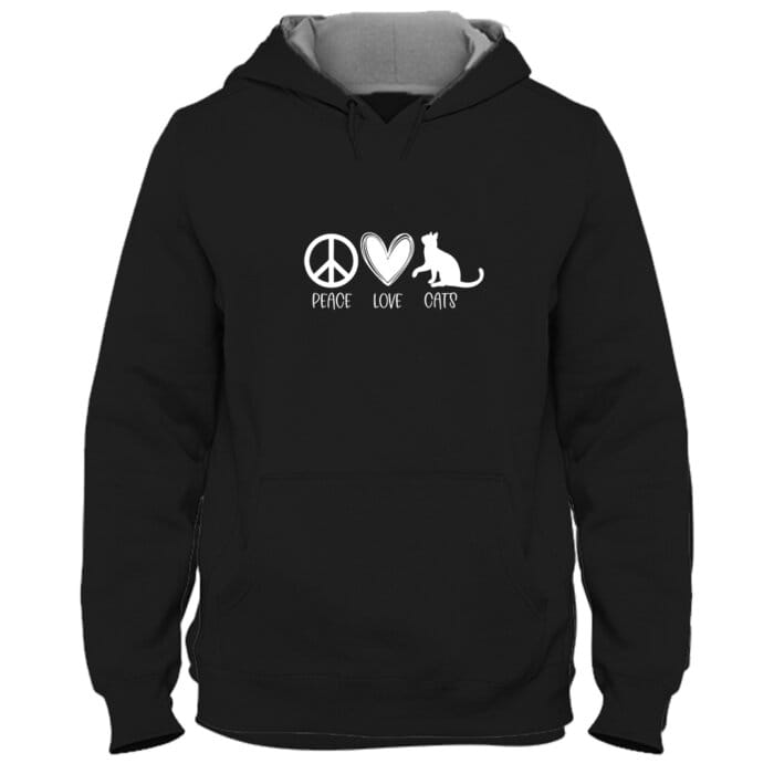 peace love cats hoodie