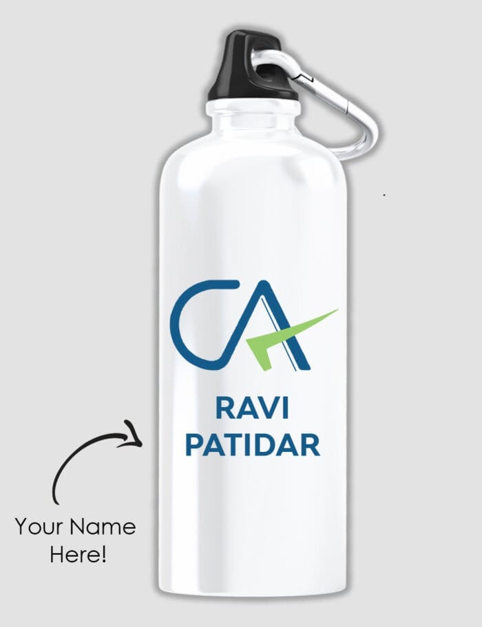 Custom Sipper Water Bottle With CA Logo and Name