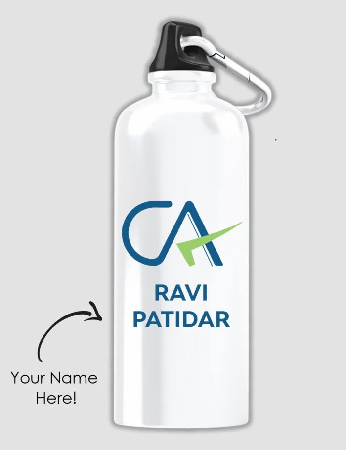 Custom Sipper Water Bottle With CA Logo and Name