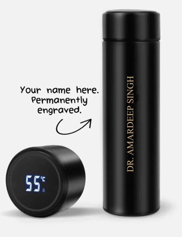 Custom Name Digital Temperature Display Bottle