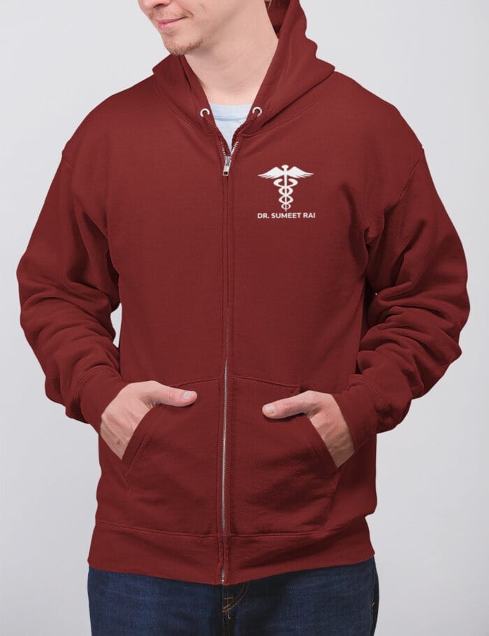 Maroon zipper