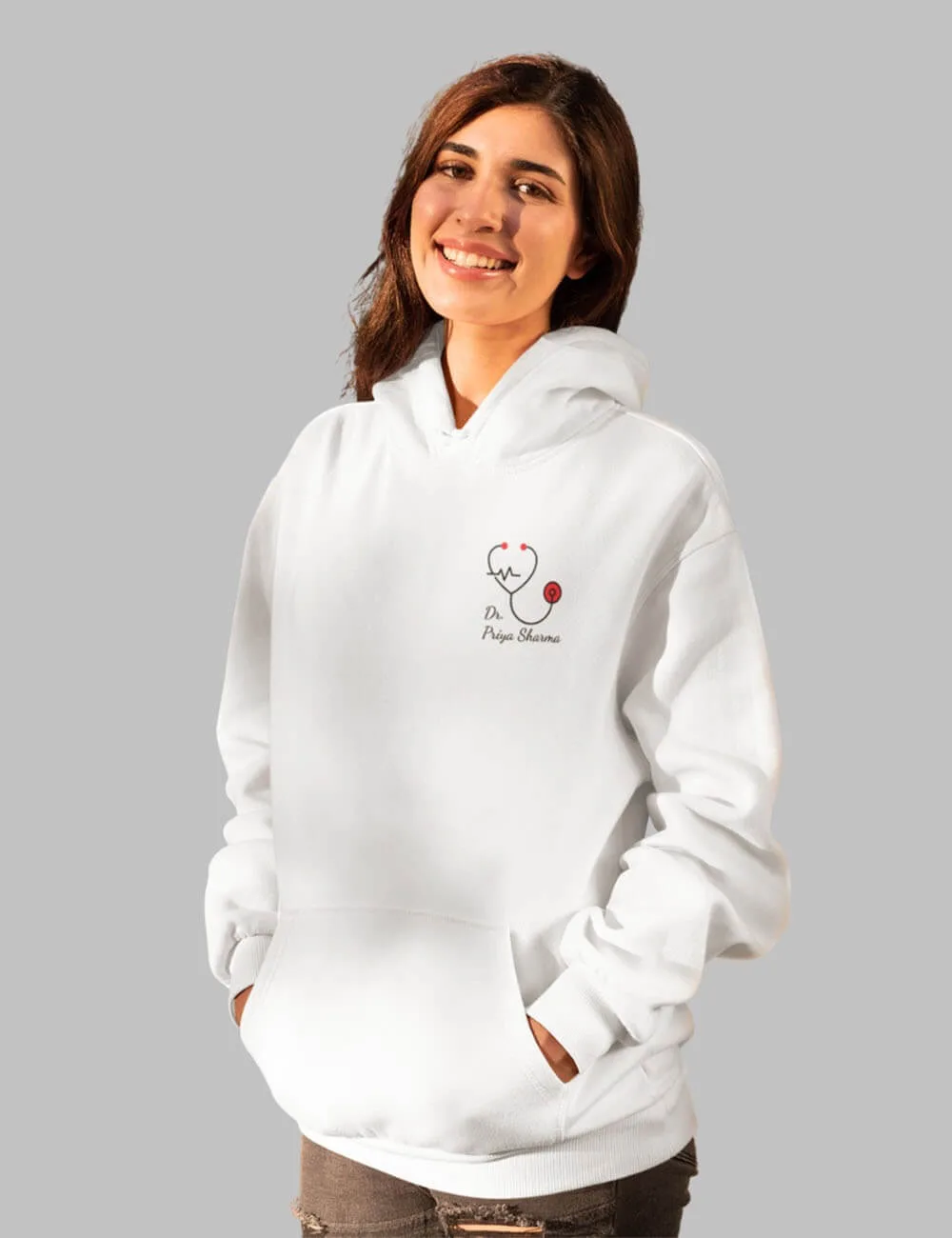 Personalized Doctor Stethoscope Unisex Hoodie | Gift for Doctors | - Image 2
