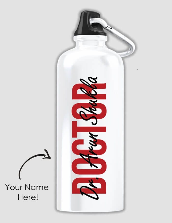 Custom Sipper Water Bottle With Doctor Name