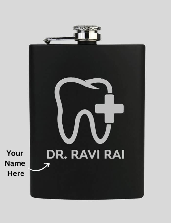 Personalized Dentist Logo & Name Classic Hip Flask