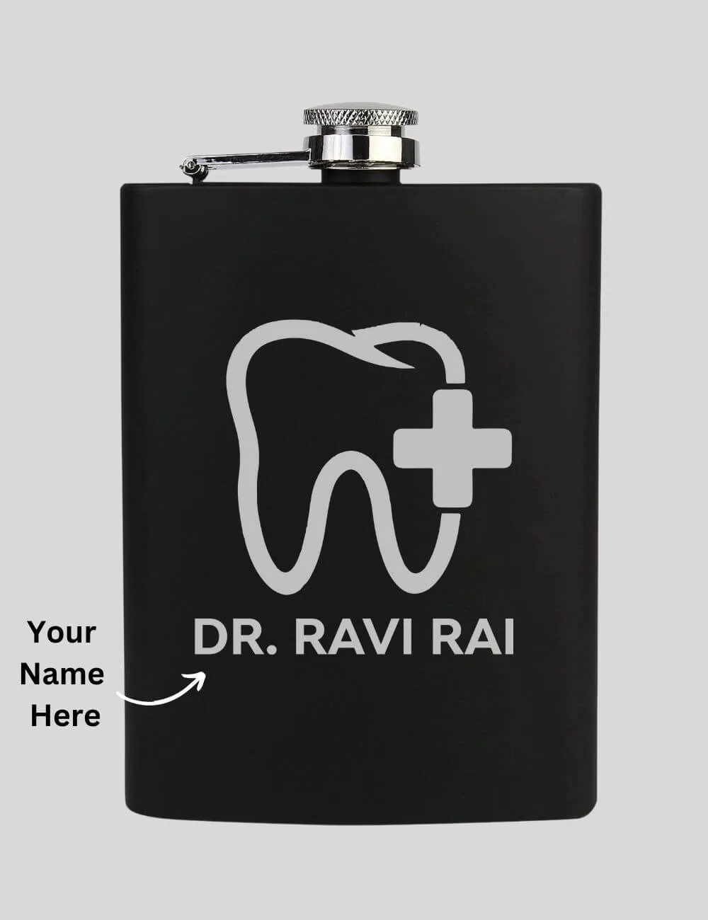 Personalized Dentist Logo & Name Classic Hip Flask