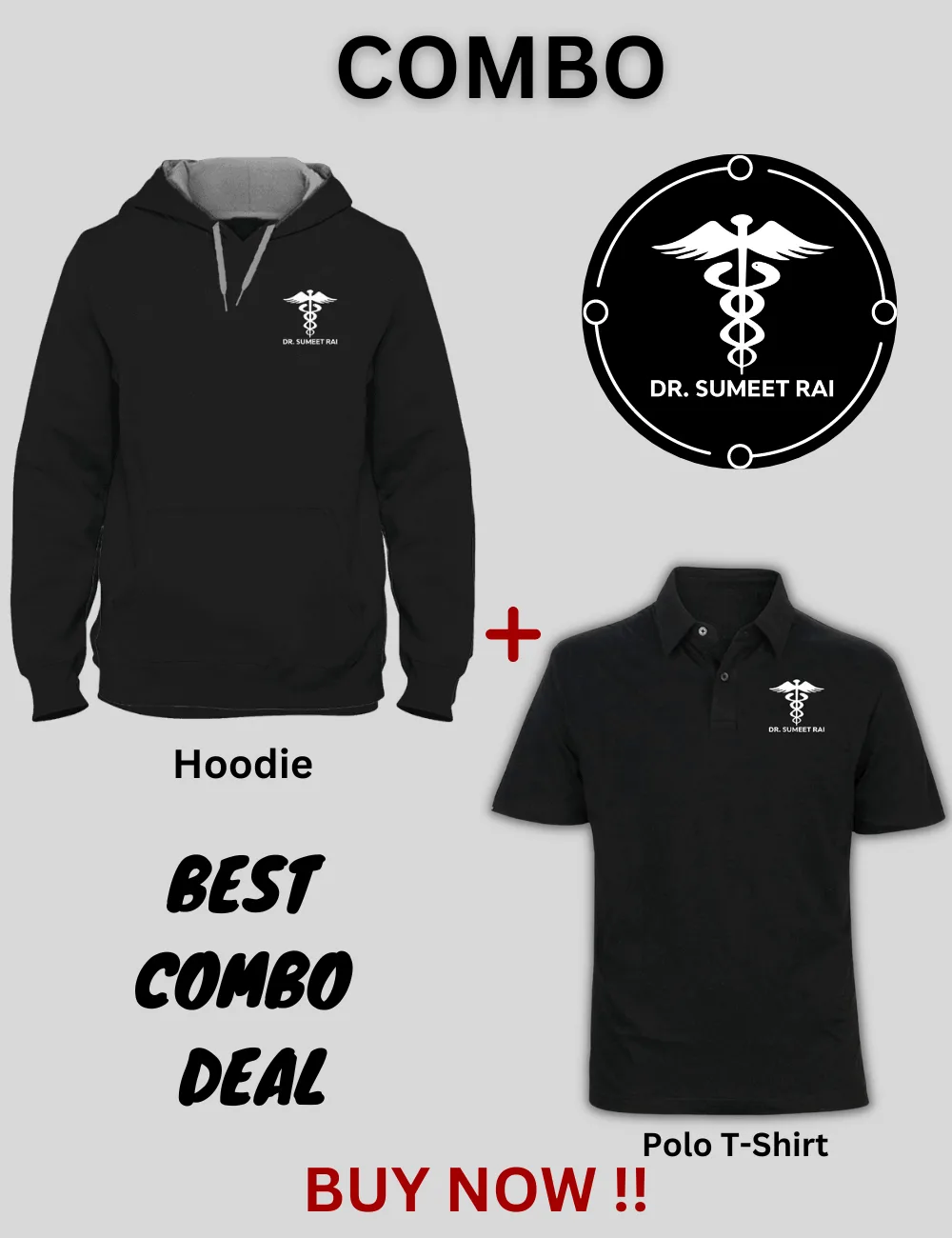Personalized Medical Symbol Doctor Unisex Hoodie T-Shirt Combo