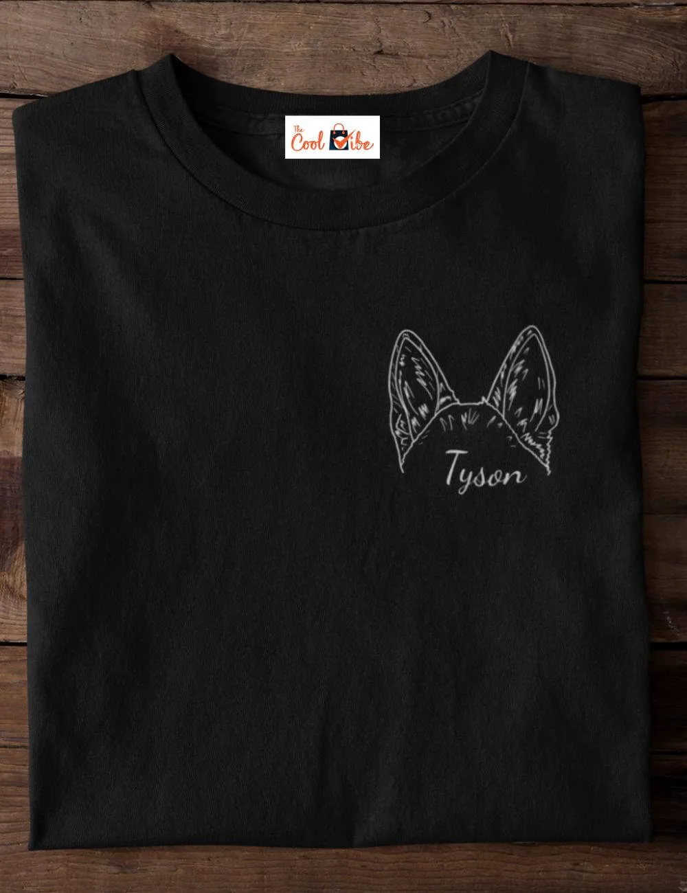 Personalized Dog Ear T-shirt with Your Pet's Name| Gift for Pet Lovers