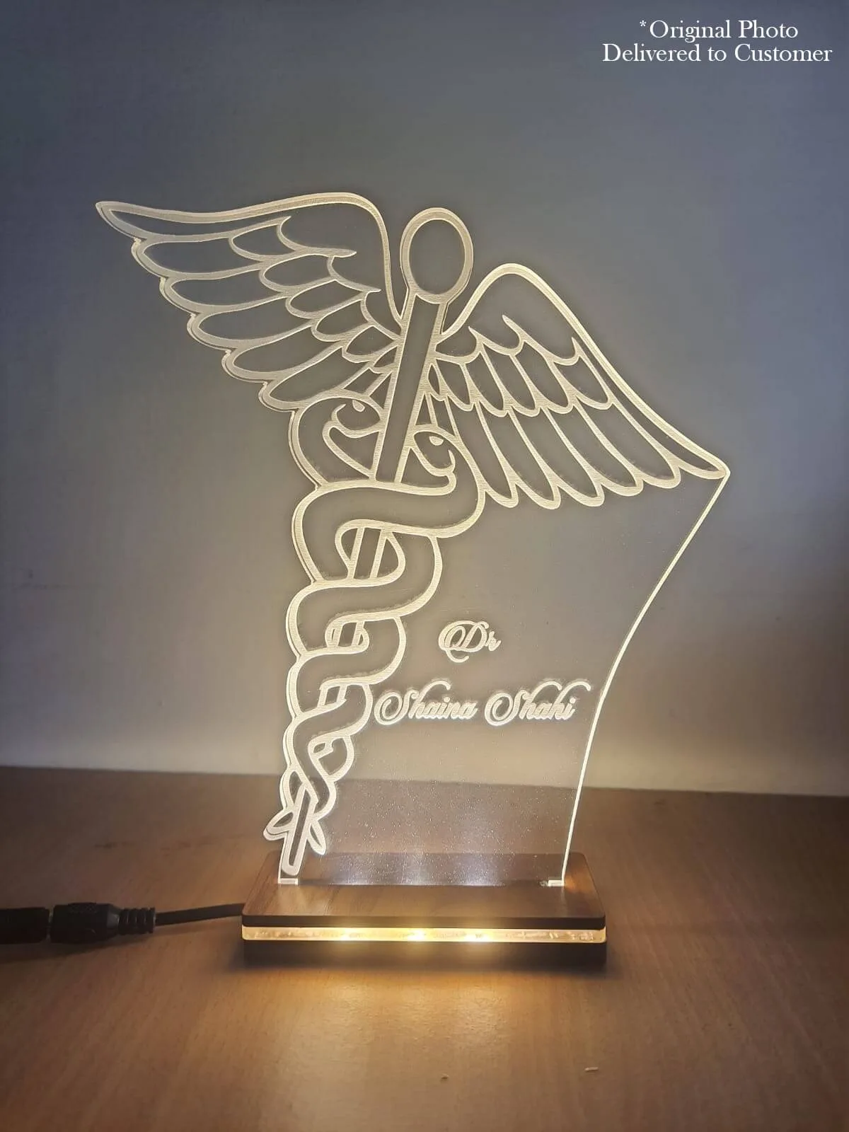 Personalized LED Doctor Name Lamp With Stand | Gift For Doctor - Image 2