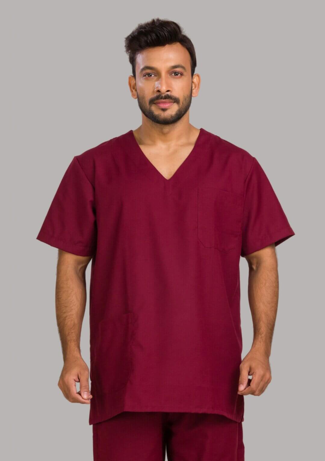 Premium Medical Unisex Scrub Suit Dress - Maroon
