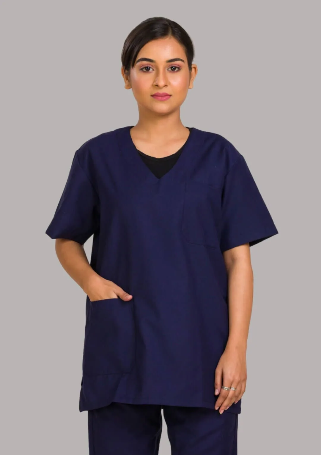 Premium Medical Unisex Scrub Suit Dress - Navy Blue