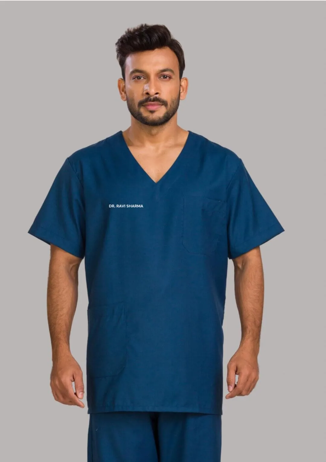 Personalized Premium Medical Unisex Scrub Suit Dress - Peacock Blue
