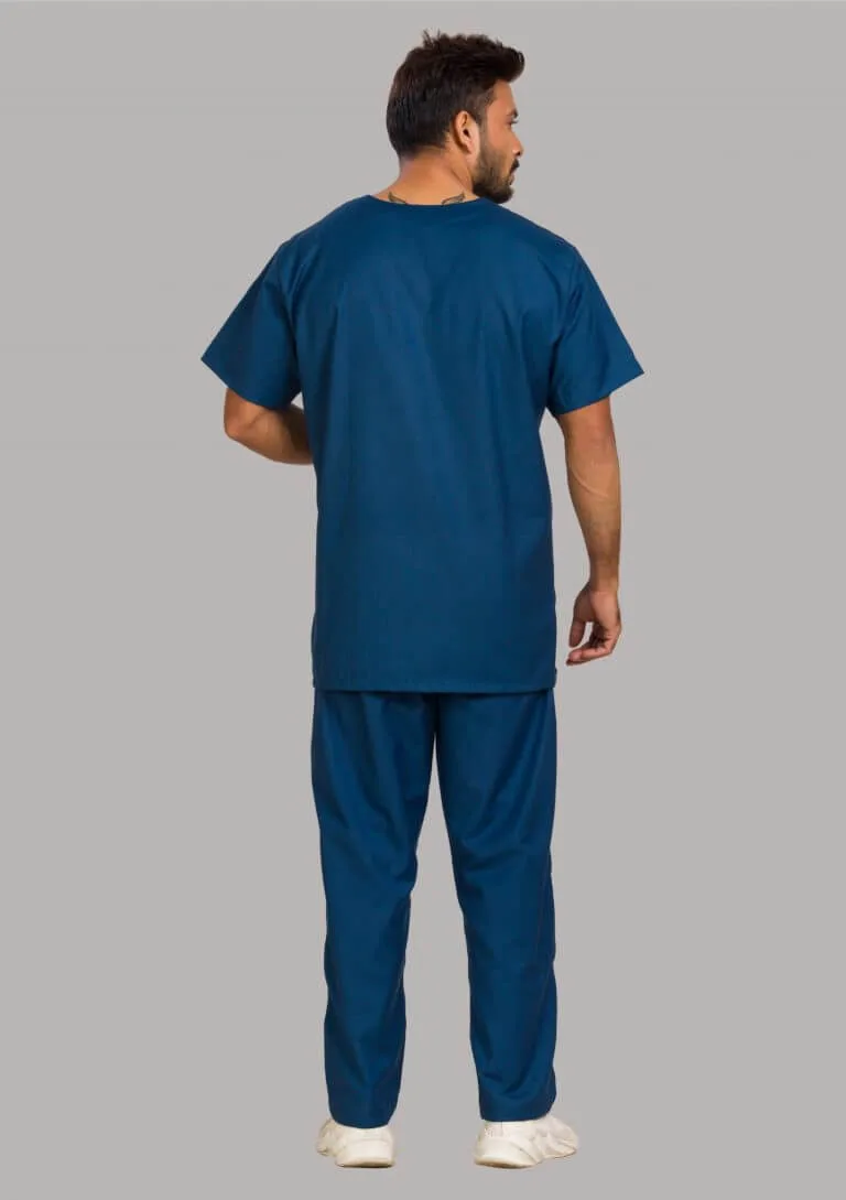 Personalized Premium Medical Unisex Scrub Suit Dress - Peacock Blue - Image 3
