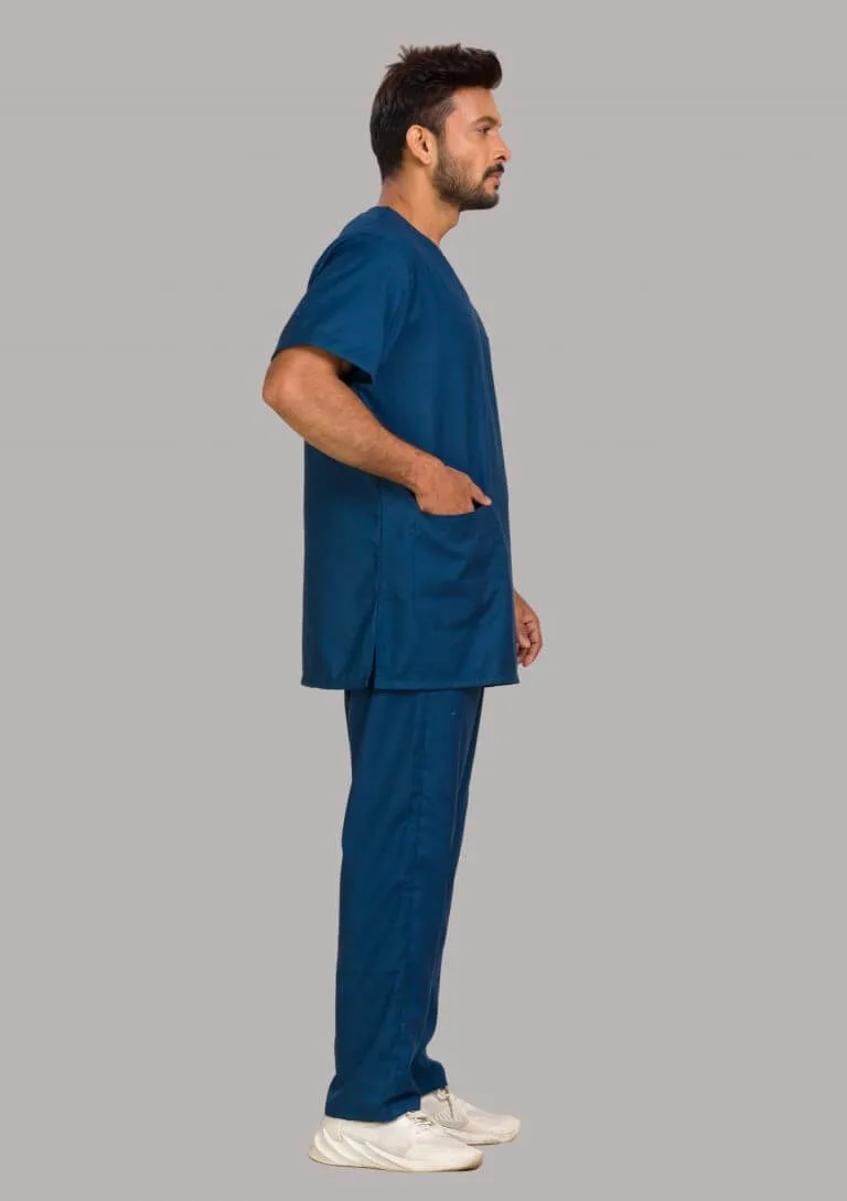 Personalized Premium Medical Unisex Scrub Suit Dress - Peacock Blue - Image 4
