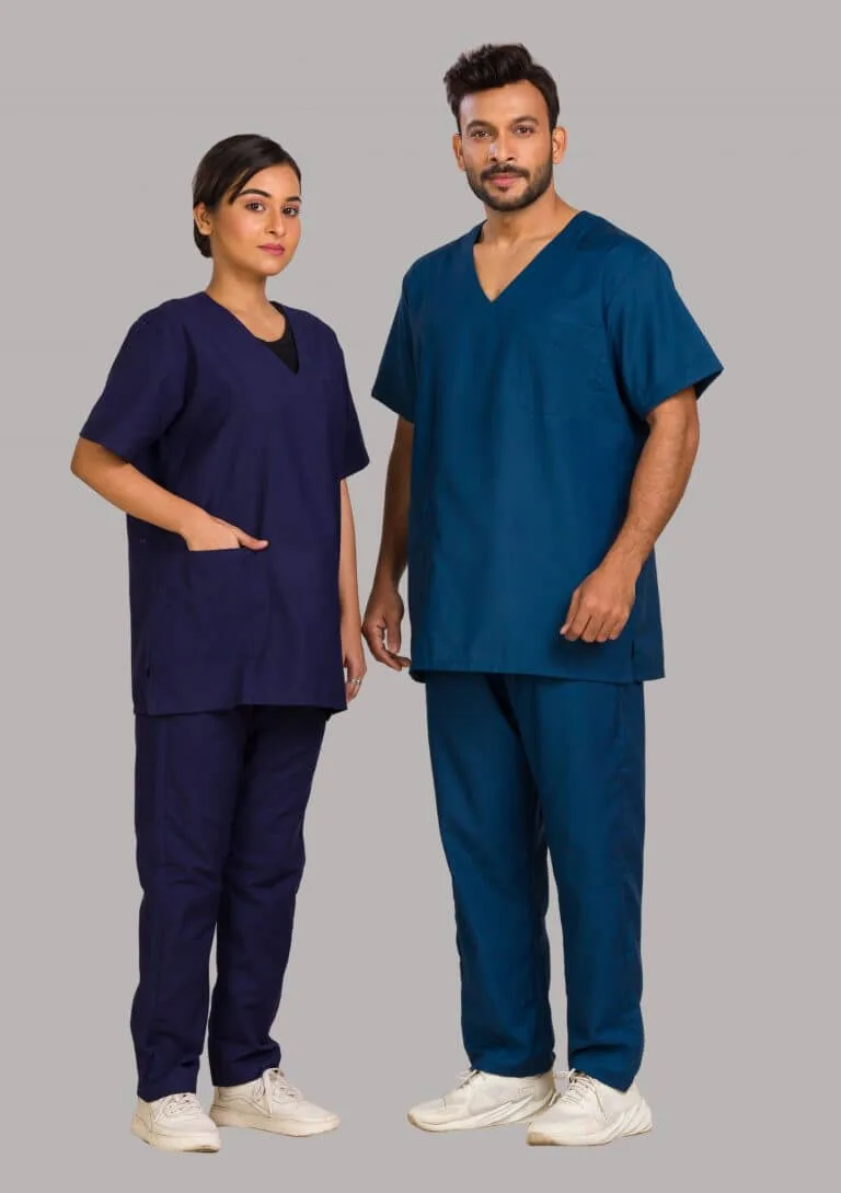 Personalized Premium Medical Unisex Scrub Suit Dress - Peacock Blue - Image 2