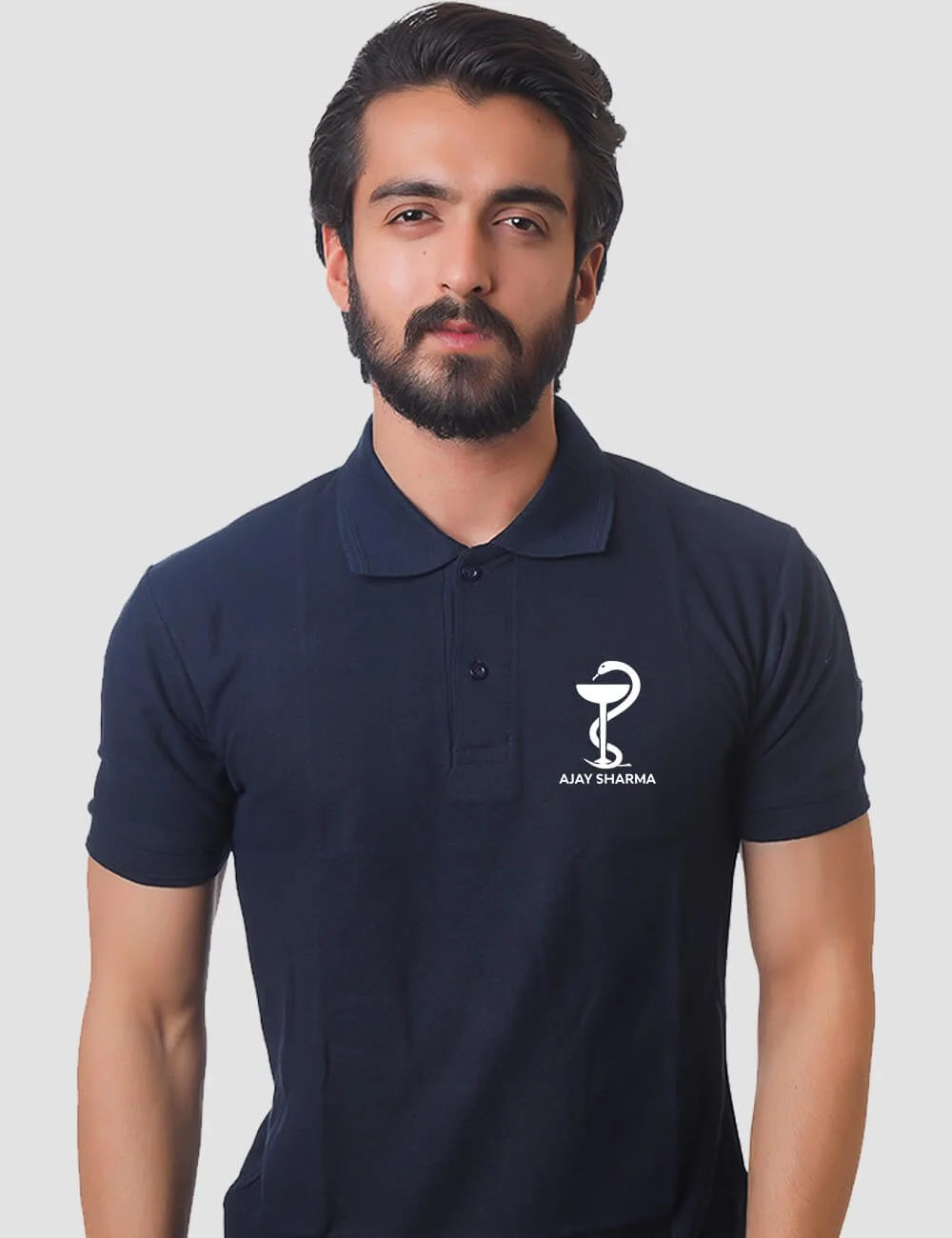 Personalized Pharmacist Medical Symbol Unisex Polo T-shirt | Gift for Pharmacist | Customized Pharmacist T-shirts - Image 2
