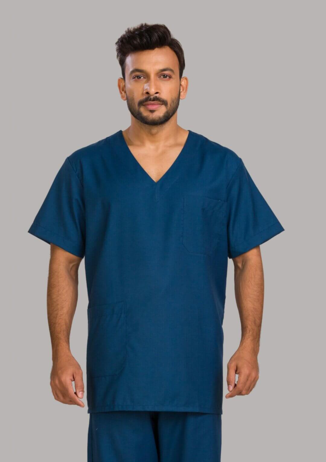 Premium Medical Unisex Scrub Suit Dress - Peacock Blue
