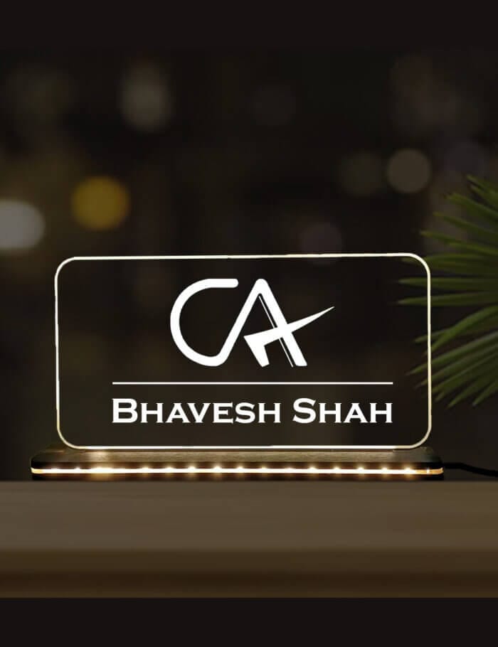 Personalized Chartered Accountant Name Lamp | Gift For CA